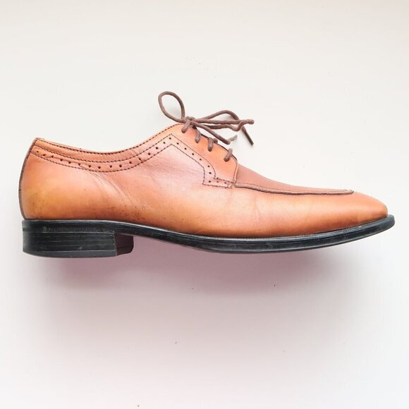 Johnston & Murphy Men\'s Tan Brown Leather Lace-up Oxford Derby Shoes Size 10.5 main image 4